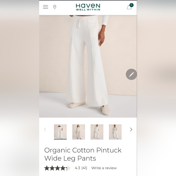 Pants - SET OF TWO! Haven pintuck organic cotton wide leg pants! NWOT
